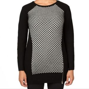 Spyder Zula Merino Wool Sweater Tunic in Black & White - Medium